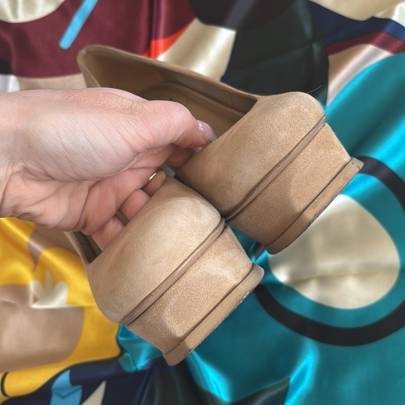 Yves Saint Laurent Suede Cream Platform Pumps Stiletto Heels Neutral Italy - Picture 16 of 16